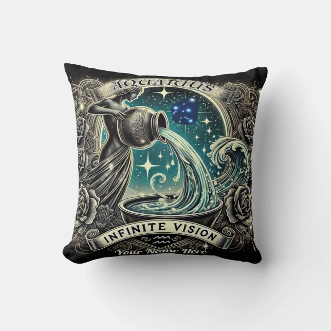 Aquarius “Infinite Vision” Throw Pillow – Personal (Front)