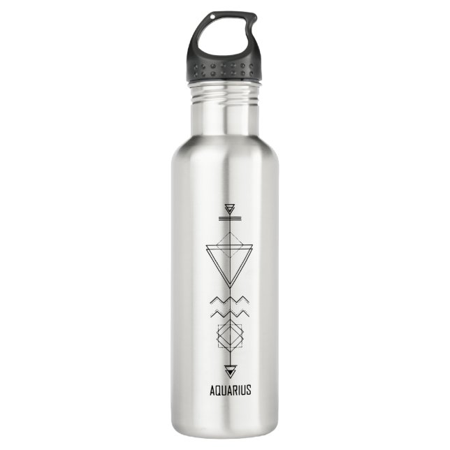 Aquarius-Inspired Modern Geometric Design 710 Ml Water Bottle (Front)