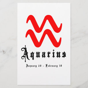 Aquarius, January 20 - February 18 Stationery