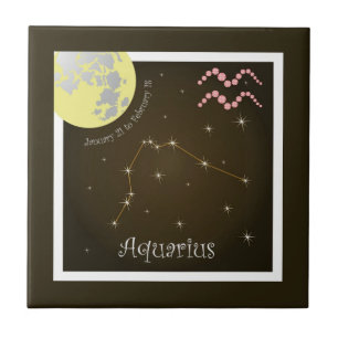 Aquarius January 21 to February 18 Phototile Ceramic Tile