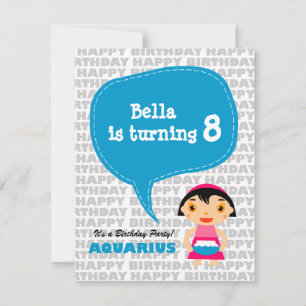Aquarius Kids Party Invitation