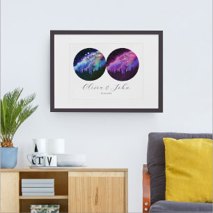 Aquarius Leo Personalized Couples Horoscope Poster