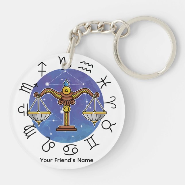 Aquarius & Libra Acrylic Keychain (Back)
