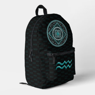 Aquarius Mandala Printed Backpack