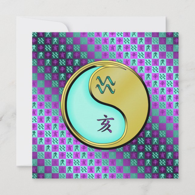 Aquarius & Metal Boar Card (Front)