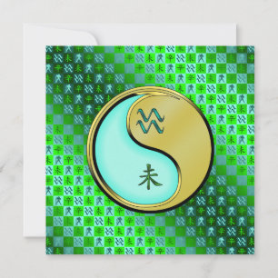 Aquarius & Metal Goat Card