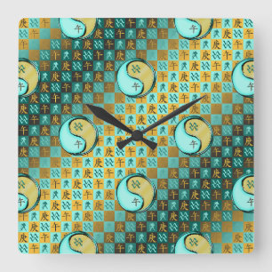 Aquarius & Metal Horse Square Wall Clock