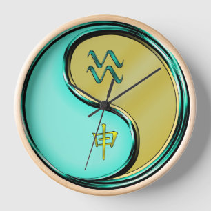 Aquarius & Metal Monkey Clock