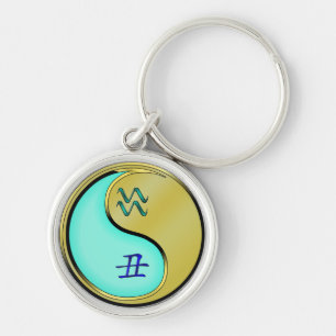 Aquarius & Metal Ox Key Ring