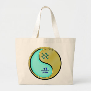 Aquarius & Metal Ox Large Tote Bag