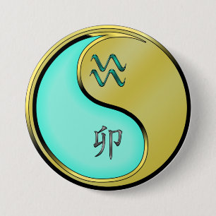 Aquarius & Metal Rabbit 7.5 Cm Round Badge