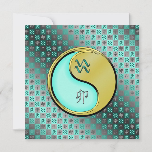 Aquarius & Metal Rabbit Card (Front)