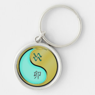 Aquarius & Metal Rabbit Key Ring