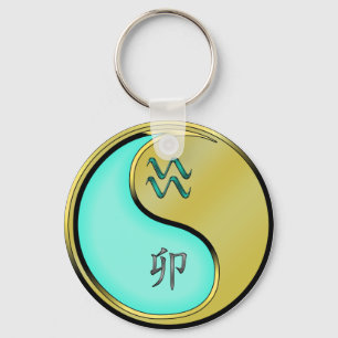 Aquarius & Metal Rabbit Key Ring