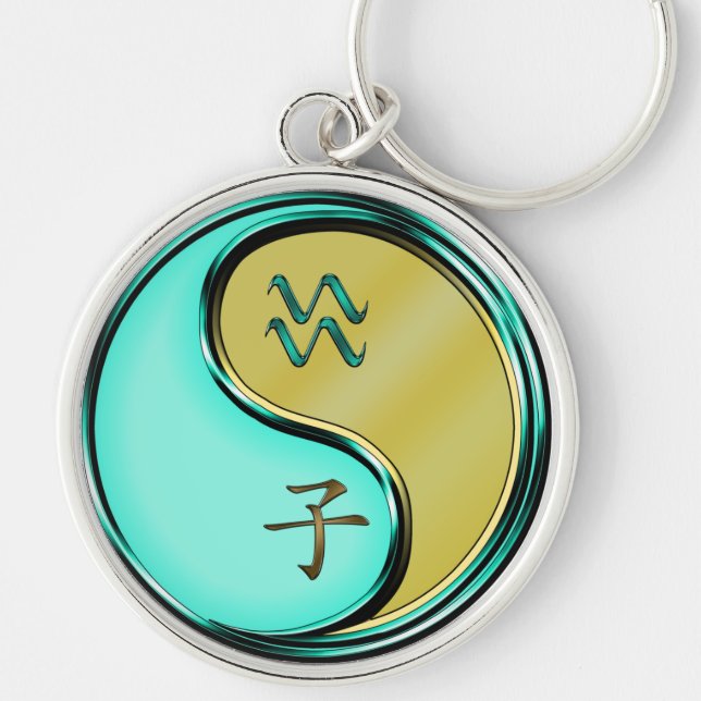 Aquarius & Metal Rat Key Ring (Front)