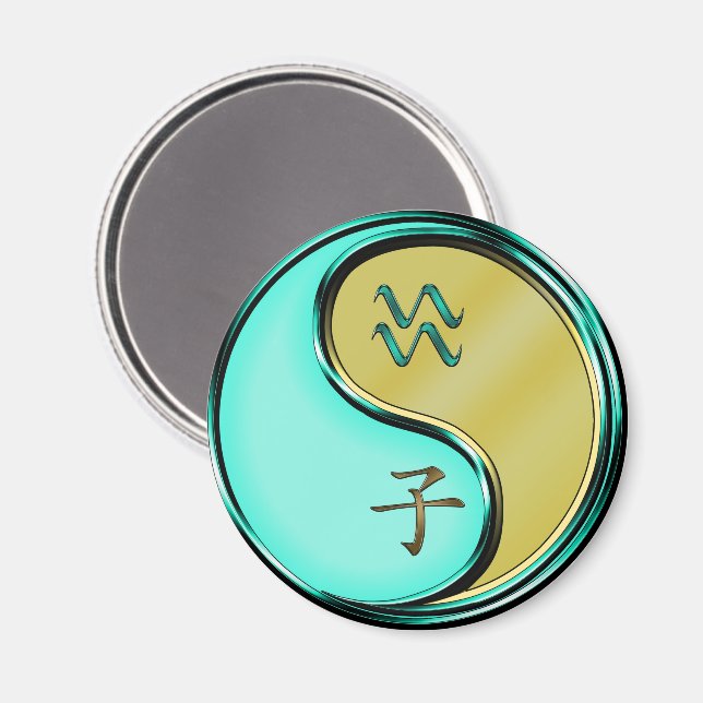 Aquarius & Metal Rat Magnet (Front/Back)