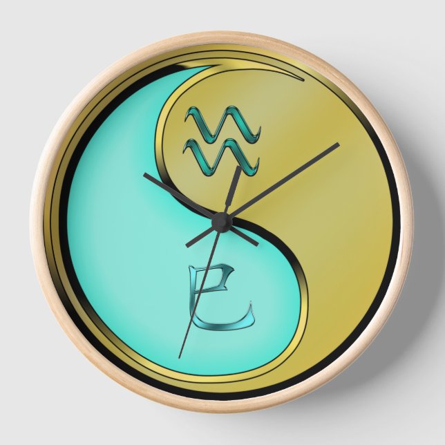 Aquarius & Metal Snake Clock (Front)