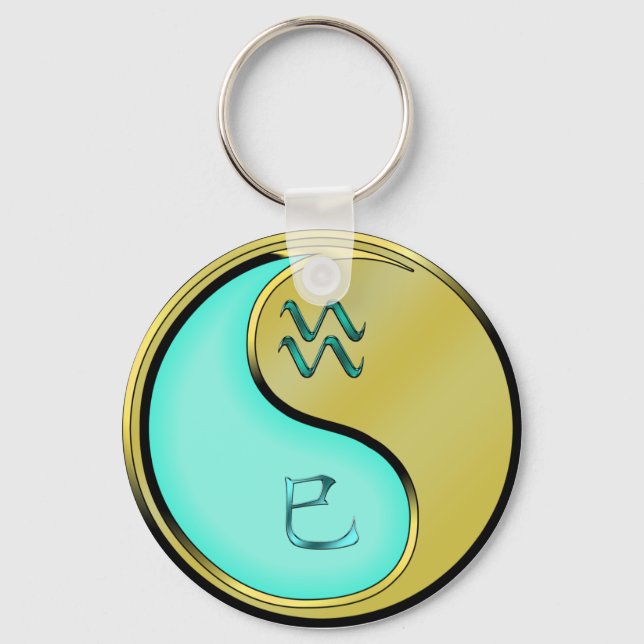 Aquarius & Metal Snake Keychain (Front)
