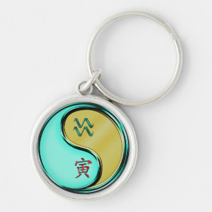 Aquarius & Metal Tiger Key Ring