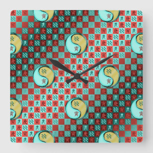 Aquarius & Metal Tiger Square Wall Clock