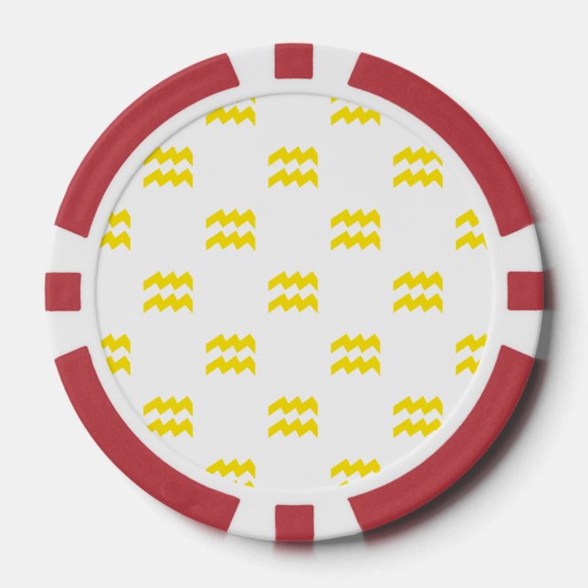 Aquarius Pattern Yellow Poker Chips (Front)
