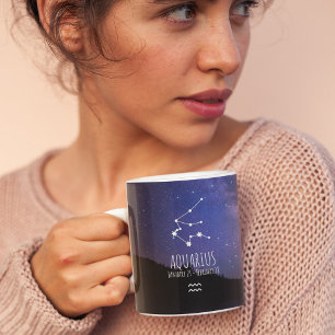 Aquarius   Personalised Zodiac Constellation Coffee Mug