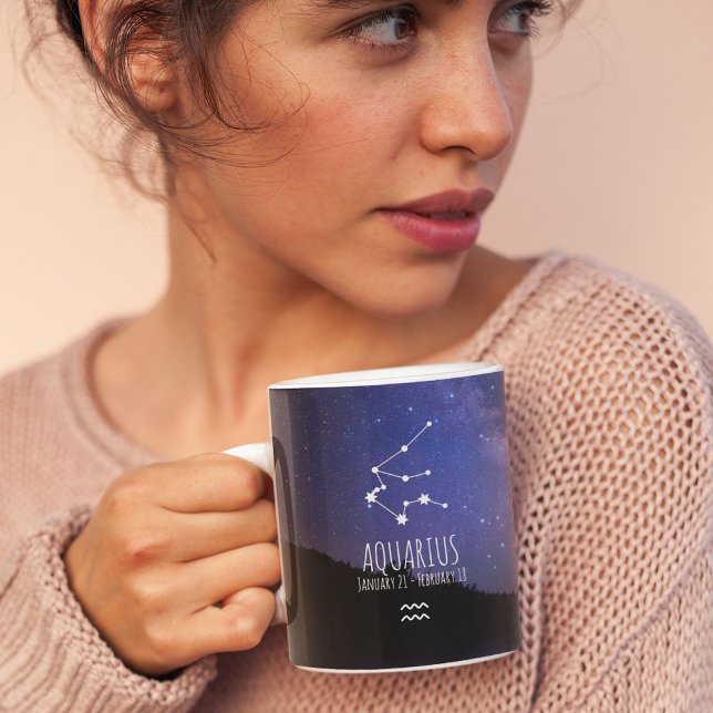 Aquarius | Personalised Zodiac Constellation Coffee Mug (Creator Uploaded)