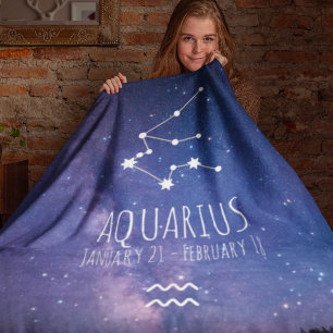 Aquarius   Personalised Zodiac Constellation Fleece Blanket