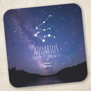 Aquarius   Personalised Zodiac Constellation Square Sticker