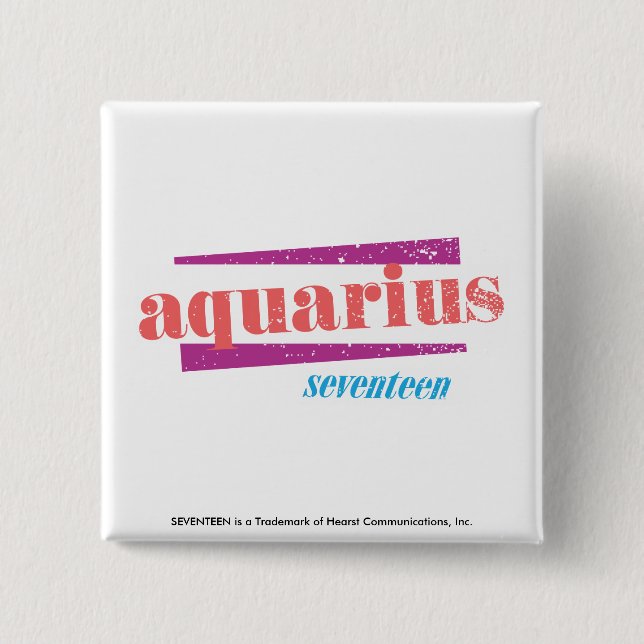 Aquarius Pink 15 Cm Square Badge (Front)