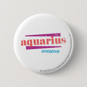 Aquarius Pink 6 Cm Round Badge