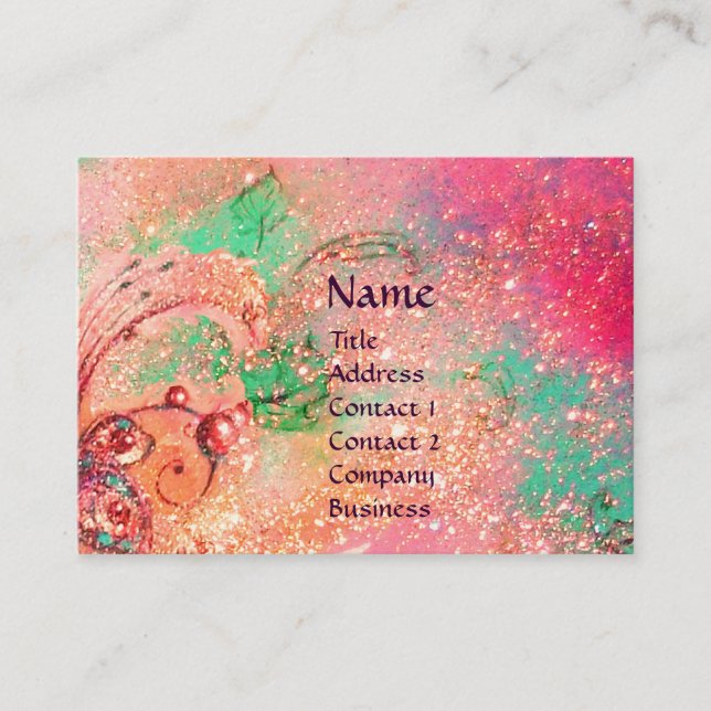 AQUARIUS ,pink,fuchsia,green,yellow gold sparkles Business Card (Front)