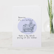 Aquarius Pun Funny Birthday Card