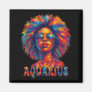 Aquarius Queen Afro Art African American Women Zod Magnet
