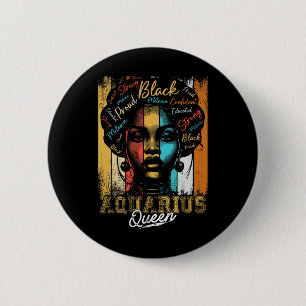 Aquarius Queen Born Nov Dec Zodiac Black History M 6 Cm Round Badge
