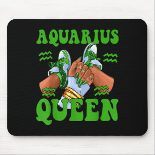 Aquarius Queen Sneakers Nails Zodiac Birthday Mouse Pad