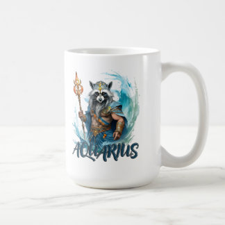 Aquarius, raccoon, zodiac sign, sea king coffee mug