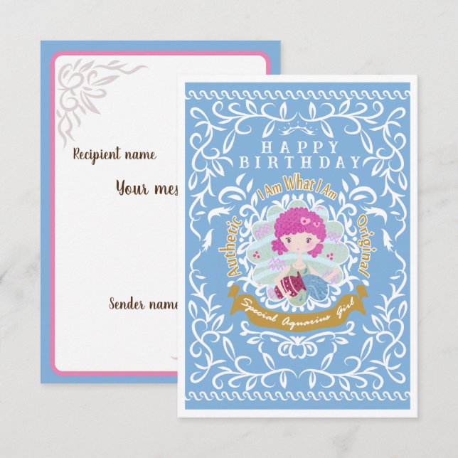 Aquarius Sign Birthday (Front/Back)