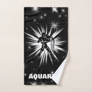 Aquarius sign hand towel