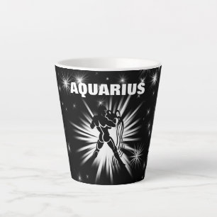 Aquarius sign latte mug
