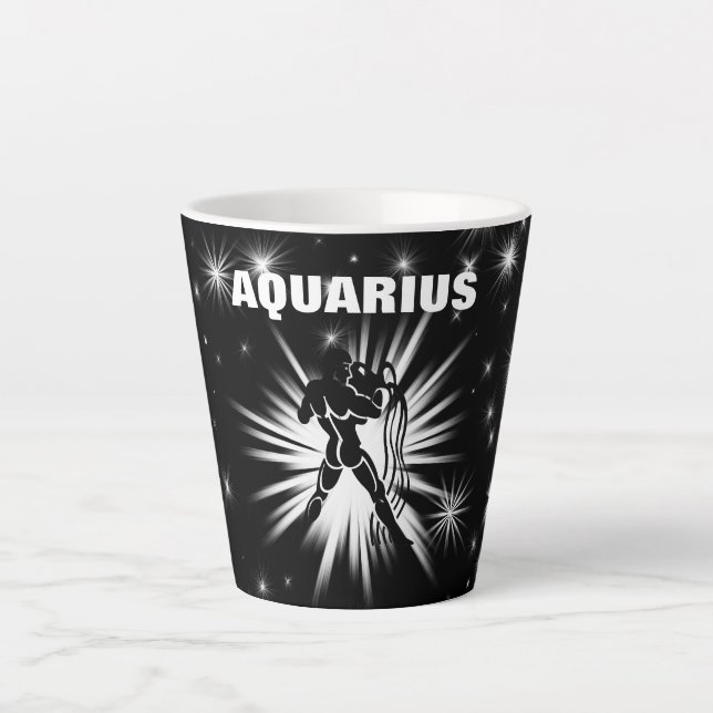 Aquarius sign latte mug (Front)