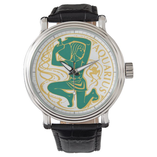 Aquarius Sign of the Zodiac Watch (Front)