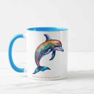 Aquarius Spirit Animal Dolphin Alebrije Male Mug