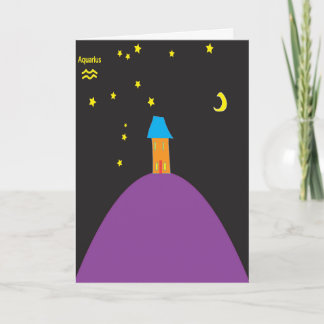 Aquarius star sign birthday card