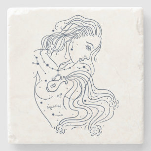 Aquarius Stone Coaster
