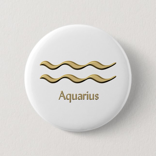 Aquarius symbol 6 cm round badge (Front)