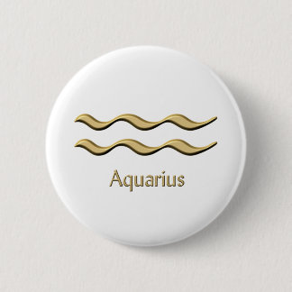 Aquarius symbol 6 cm round badge