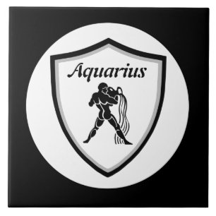Aquarius symbol ceramic tile