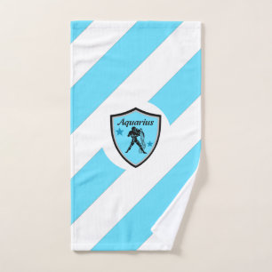 Aquarius symbol hand towel