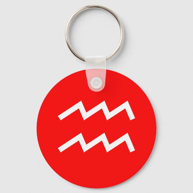 Aquarius Symbol Key Ring (Front)
